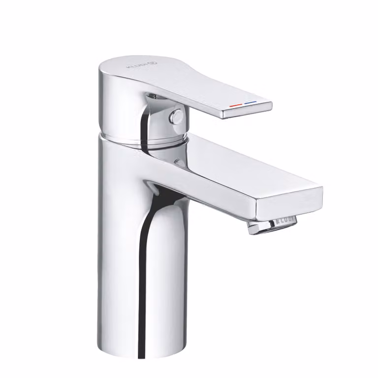 KLUDI ZENTA SL Mitigeur monocommandé pour lavabo, hauteur de bec 100mm, avec garniture d'écoulement PUSH-OPEN, 482980565, 482980565