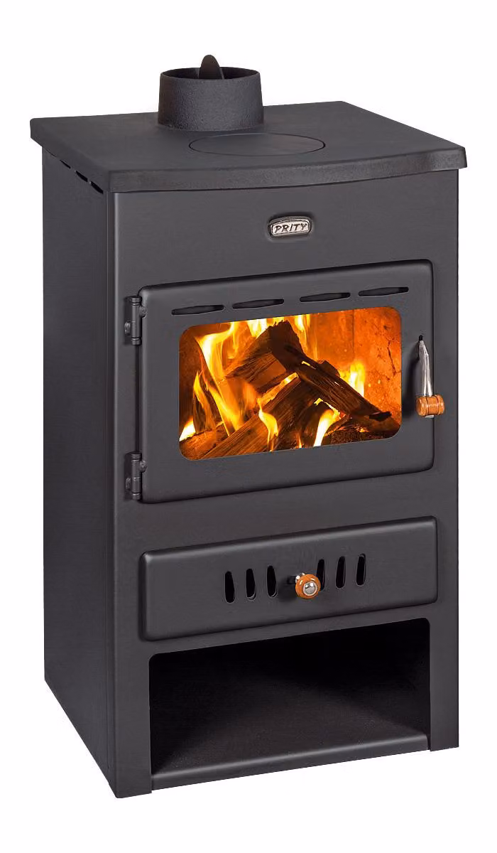 PRITY K1 CP W8, Termostufa a legna con scambiatore ad acqua, 13,1 kW, Classe A, Ø 130 mm