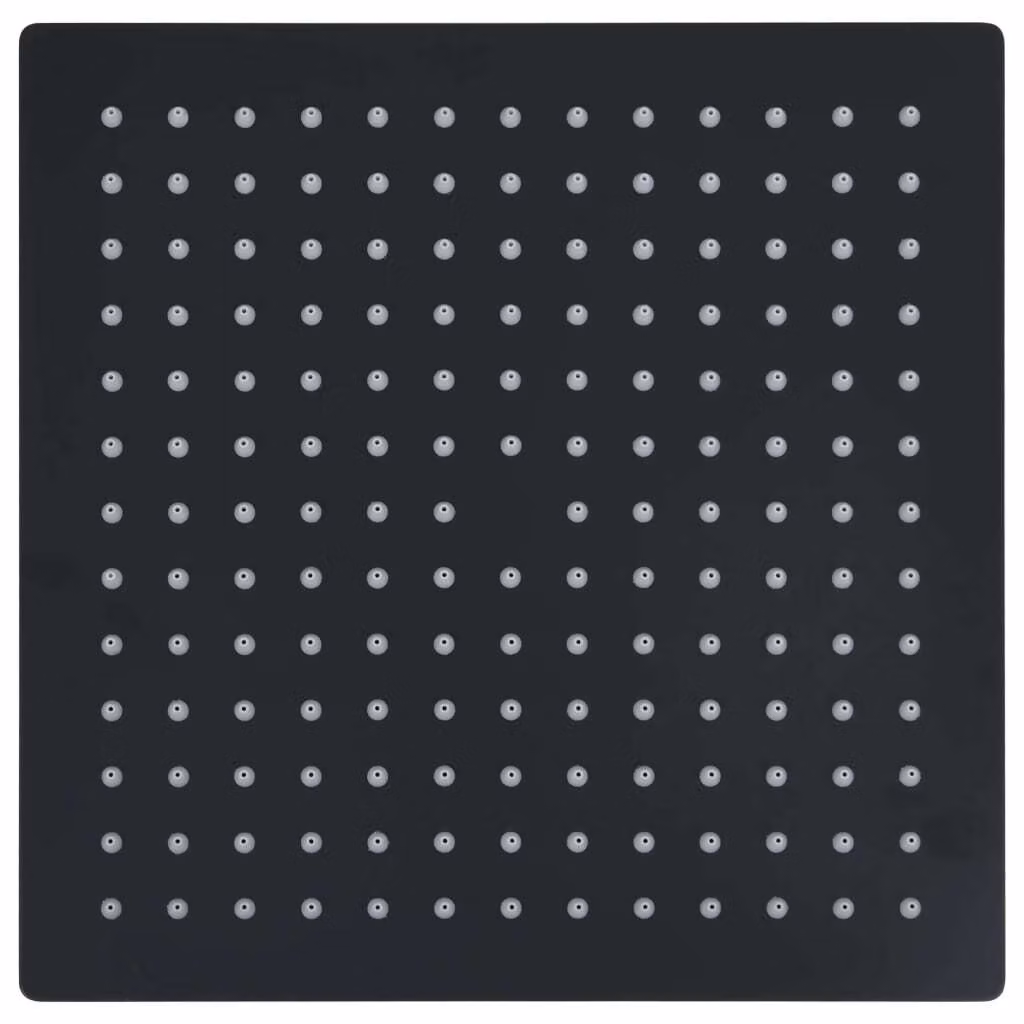 Testa Doccia a Pioggia in Acciaio Inox 25x25 cm Quadrata Nera