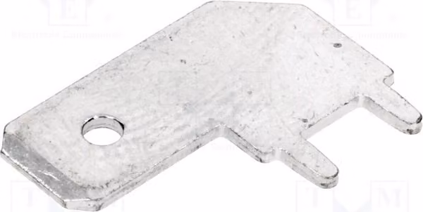 5 connettori: piatti, 0,8 mm di spessore, 6,3 mm di diametro, in ottone, a foro passante, maschio, stagnati, codice 03867B.68 - per saldatura