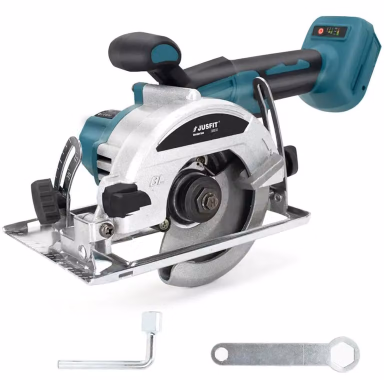 Sega circolare a batteria - Inclinazione regolabile da 0 a 45° - Impugnatura gommata - Base robusta - Motore brushless