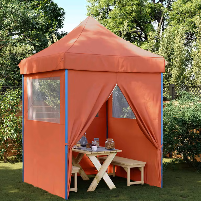 Tenda Party vidaXL in tessuto Oxford color arancione e rosso, L/P/H: 200 x 200 x 306 cm
