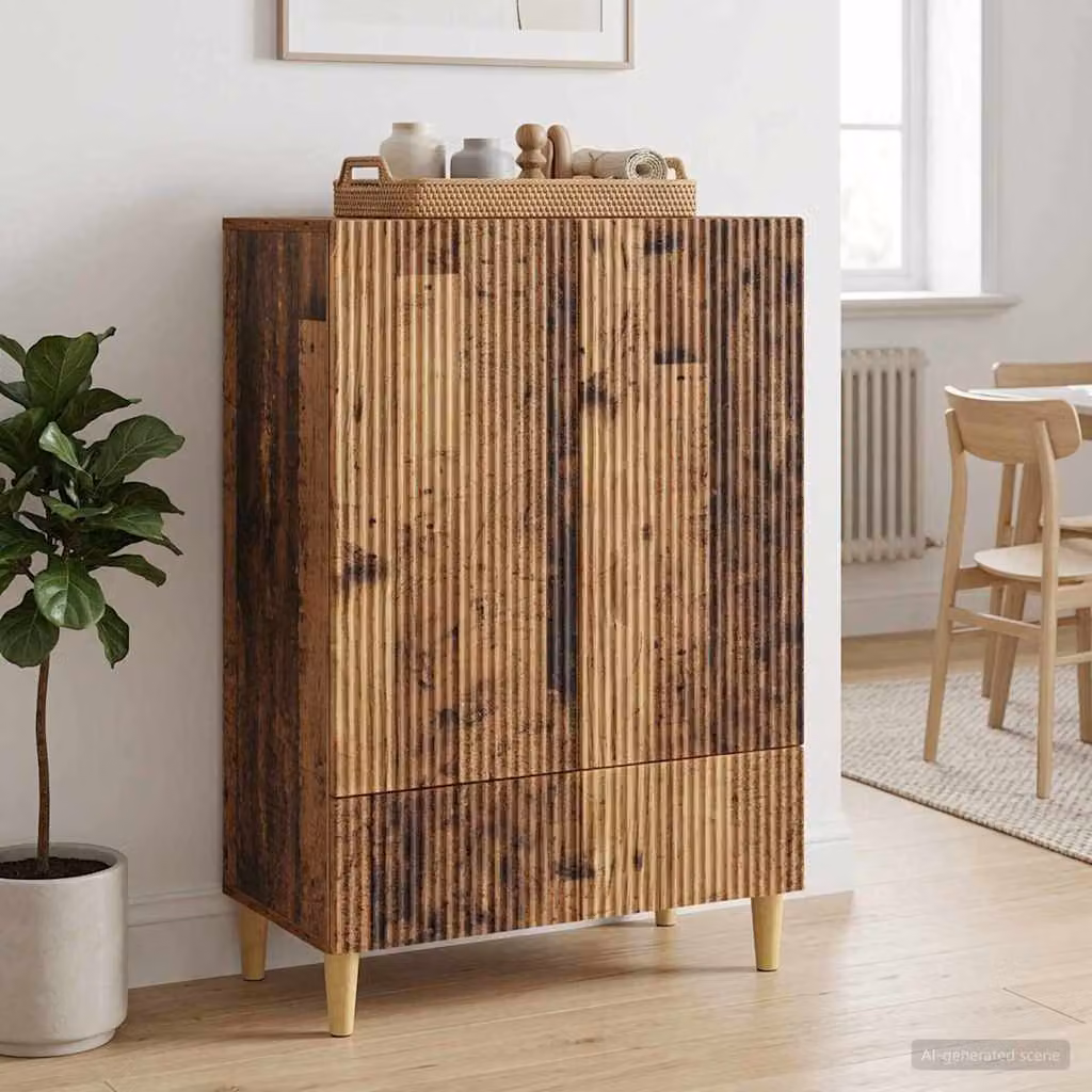 Credenza moderna vidaXL in legno ingegnerizzato color marrone, L 66 cm x P 34,5 cm x H 95 cm