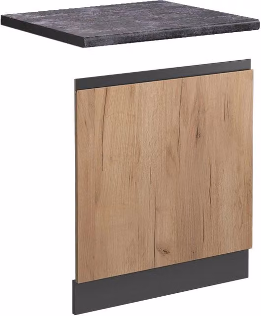 Pannello frontale J-Shape R-Line Vicco in Rovere dorato e Antracite, Larghezza: 60 cm