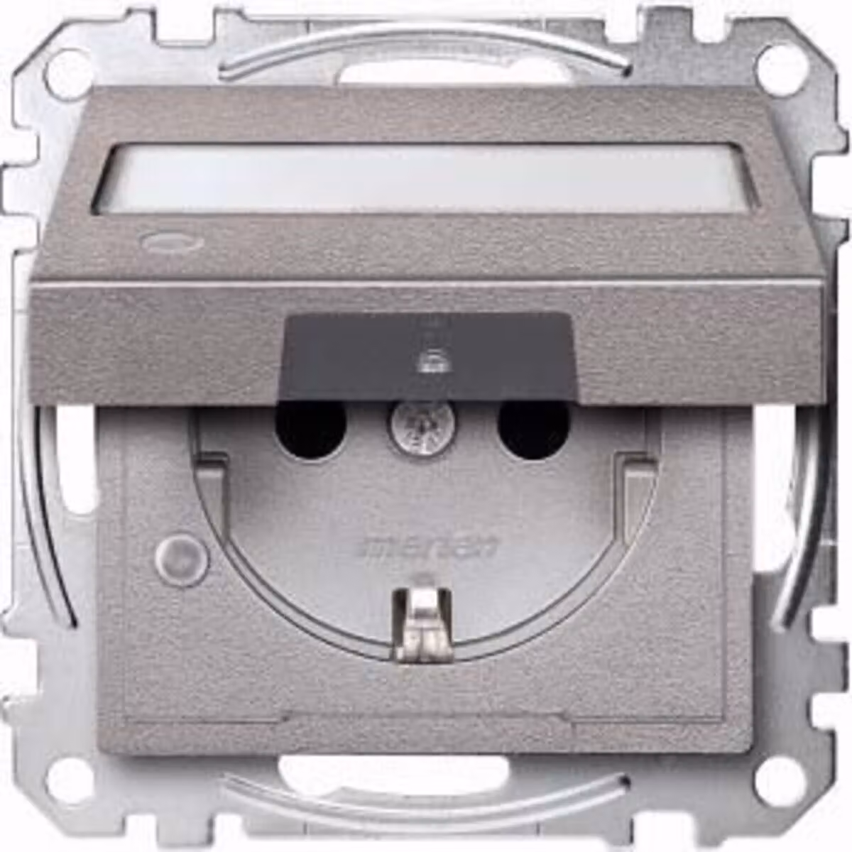 Presa SCHUKO con coperchio ribaltabile, spia luminosa e indicatore di tensione, BRS, StK, alluminio, sistema M