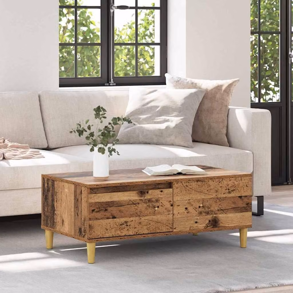 Maison Exclusive - Tavolino da caffè in legno massello riciclato, 90 x 50 x 35 cm, materiale: legno