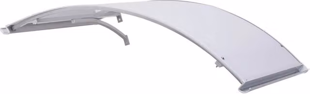 Pensilina tettoia con sgocciolatoio Fredi in alluminio grigio e policarbonato compatto satinato opaco L: 160 cm, P: 120 cm