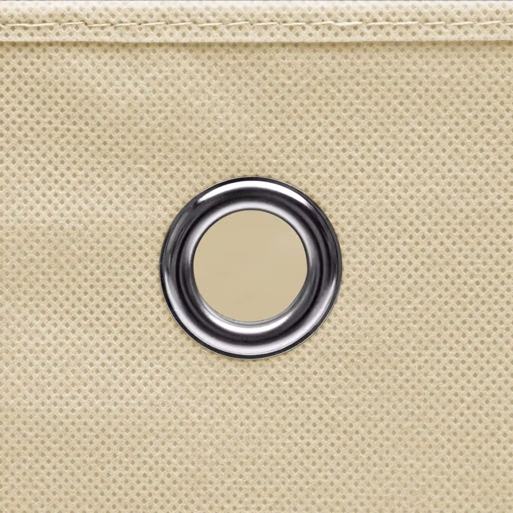 vidaXL Scatole portaoggetti 4 pz. Tessuto crema 32x32x32 cm