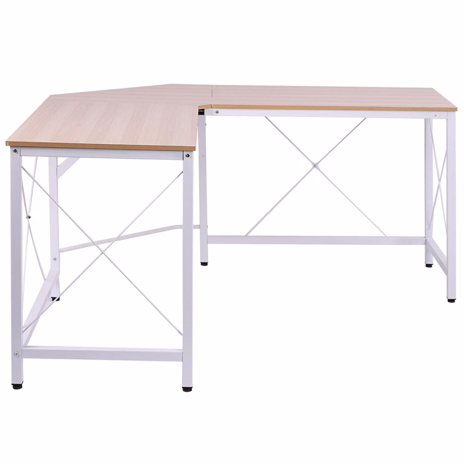 Fortuna Lai Scrivania angolare L 150x150x76 cm Scrivania angolare in MDF color naturale per l'ufficio domestico e lo studio