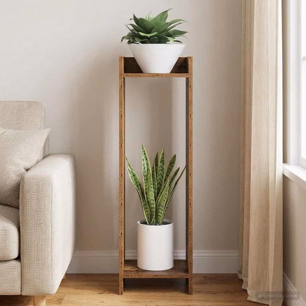 Supporto per piante vidaXL in legno marrone, L/P/H: 30 x 30 x 100 cm