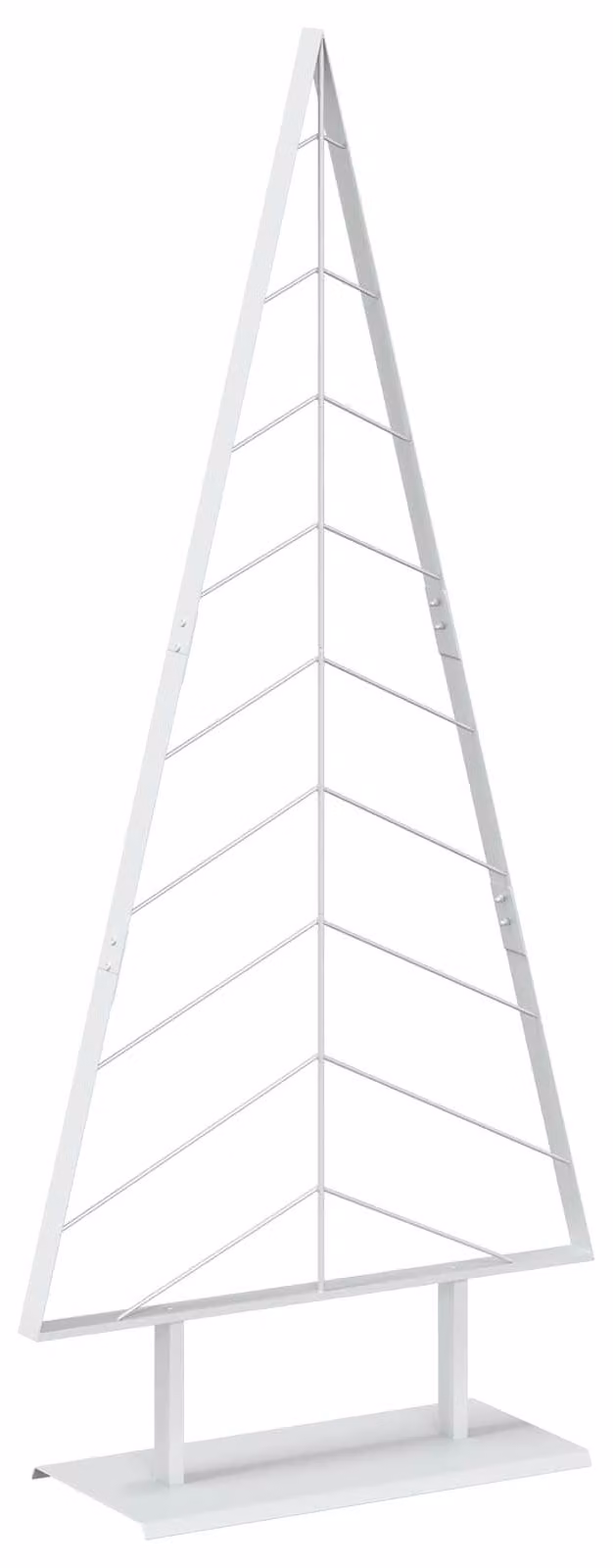 Albero di Natale in metallo con supporto, modello KUOPIO, 180 cm, acciaio, colore bianco