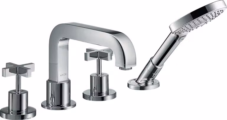 hansgrohe AXOR Citterio 4 trous pour bordure de carrelage avec poignées transversales, 39453000, 39453000