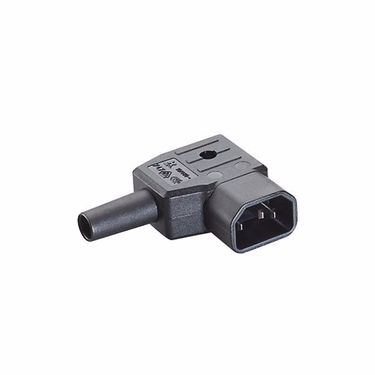 Connettore di alimentazione Bachmann, conforme a IEC 60320 C14, con angolo retto e collegamento a morsetto a vite