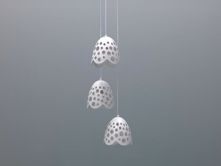 Lampada a Sospensione Ø19,5xH125 cm in Metallo Bells Bianco