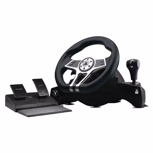 Simulatore di guida Xtreme Hurricane+ Wheel con volante e pedaliera per PlayStation 4, Nero – 2