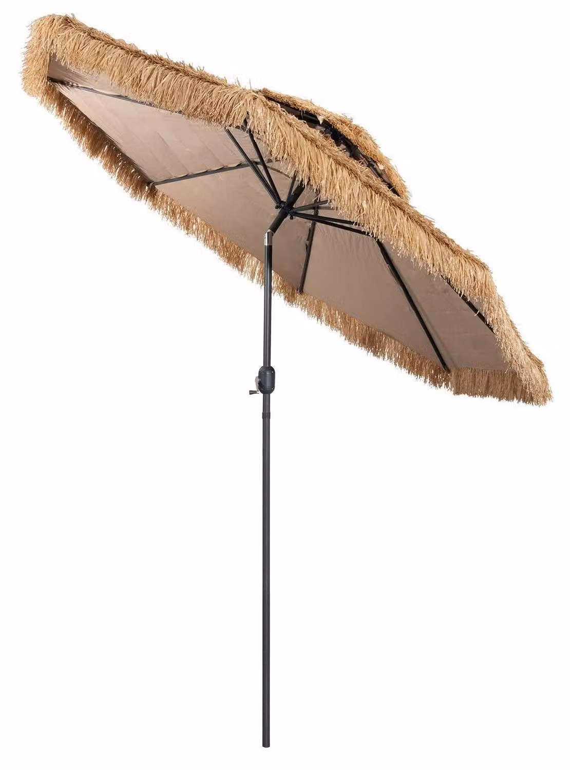 Ombrellone da giardino, diametro 270 cm, pieghevole con manovella, 8 stecche