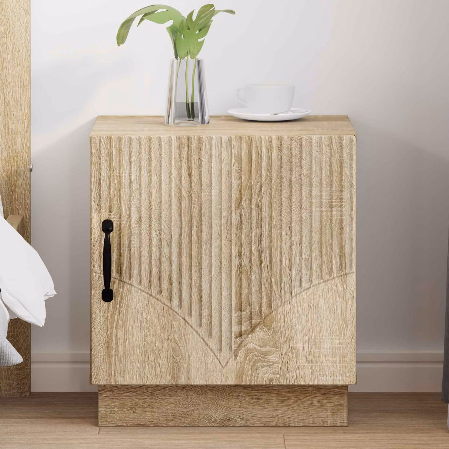 Comodino moderno vidaXL in legno e metallo color marrone L 43 cm x P 34,5 cm x H 47 cm
