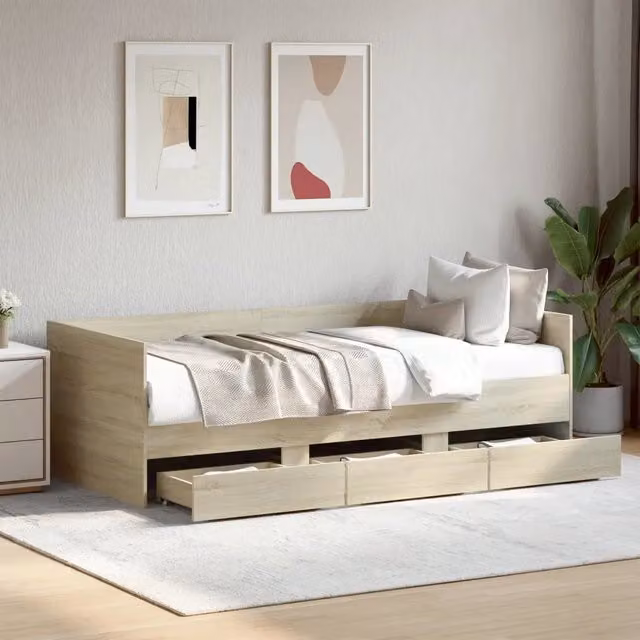 Divano Letto con Cassetti senza Materasso 90x190 cm 3280827