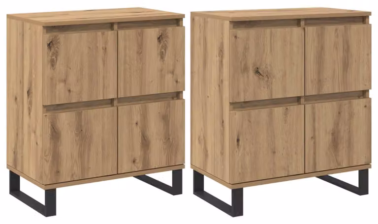 Credenza 2 pcs Rovere artigianale 60 x 35 x 70 cm