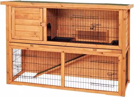Pollaio in legno per polli ruspanti 136 x 50 x 85 cm in legno naturale