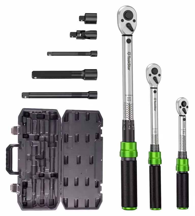 Chiave dinamometrica - Set da 8 pezzi - 10–227 Nm - Precisione del 3% - Adatta per auto, moto e biciclette