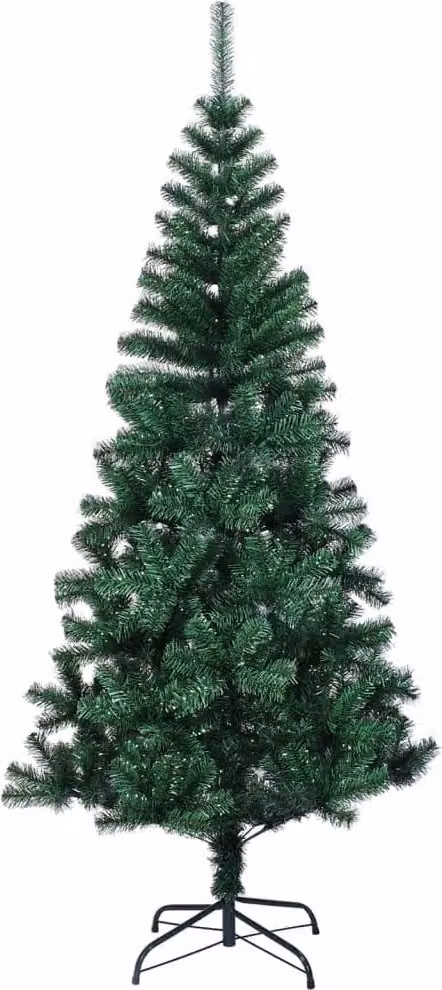 Albero di Natale Artificiale Punte Iridescenti Verde 120 cm PVC