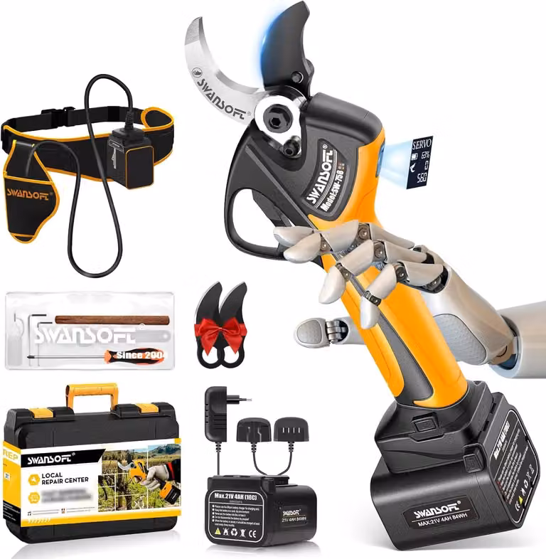Potatura elettrica - 40 mm - 1050 W - 2 batterie - Acciaio SK5 - Adatta per alberi da frutto