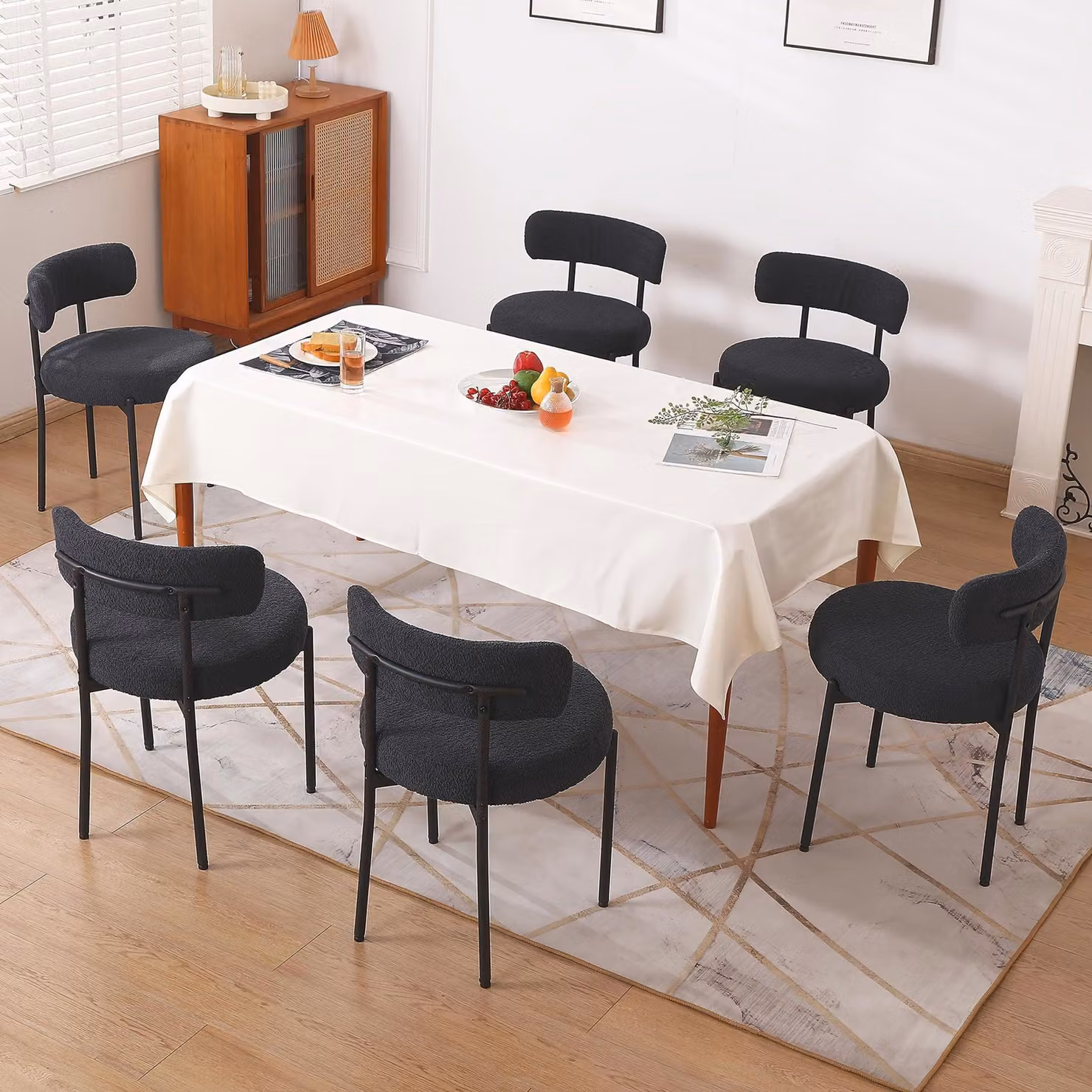 Sedia da pranzo - Sedia a forma di conca - Sedia - Sedia da cucina - Sedia per zona relax - Set da 6 - Schienale ergonomico curvo