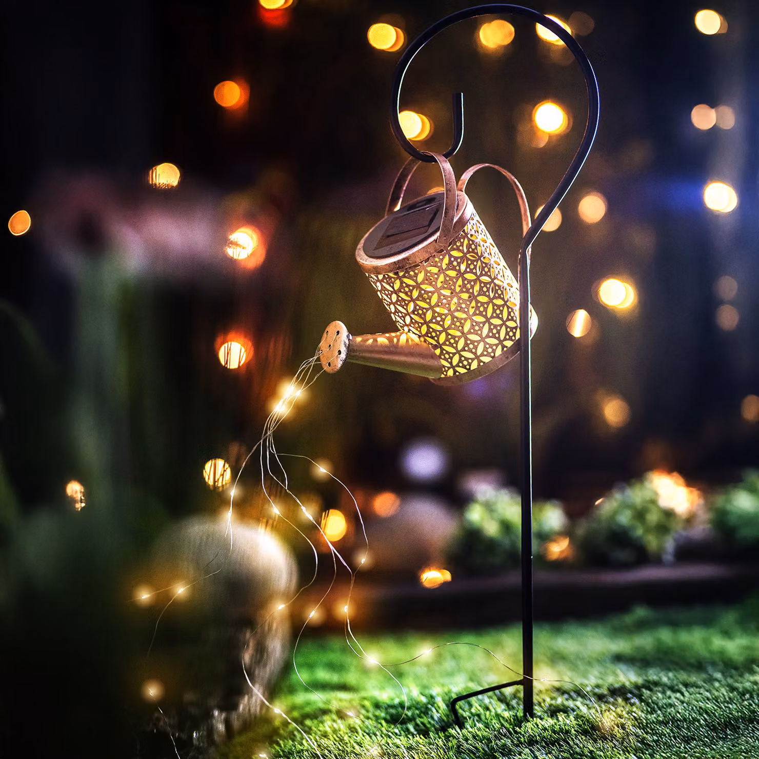 Lampada da giardino a LED a energia solare ROSA Copper IP44 3000K LUMILED