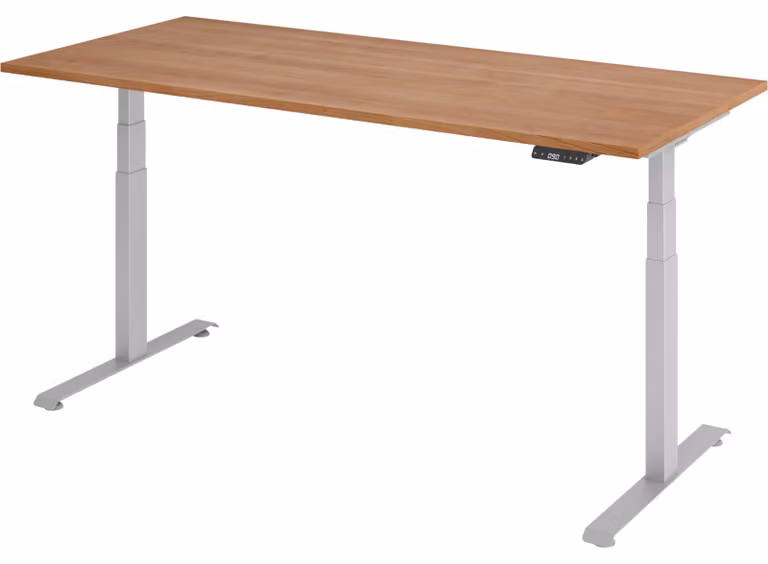 Scrivania elettrica Lite di bümö - Struttura: argento, finitura: noce, dimensioni: 180 x 80 cm