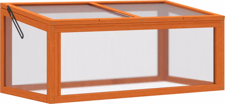 Serra da semina con copertura, resistente alle intemperie, in legno e policarbonato, arancione, 90x46x40 cm, 90 cm, 46 cm
