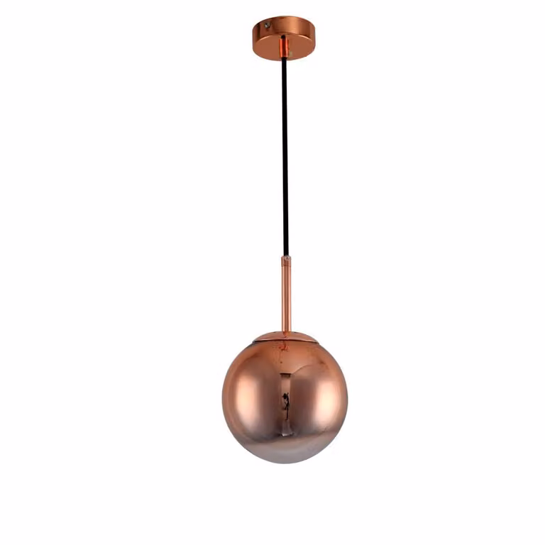Lampada a sospensione Palla in rame e nero, 1xE14x40W, vetro, dimensioni: 120x15x15 cm, IP20, Light Prestige