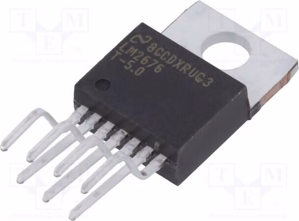 1 x Convertitore DC/DC: Tensione di ingresso: 8÷40V; Tensione di uscita: 5V -7; Tipo: buck; Modello: LM2676T-5.0/NOPB; Regolatore di tensione DC