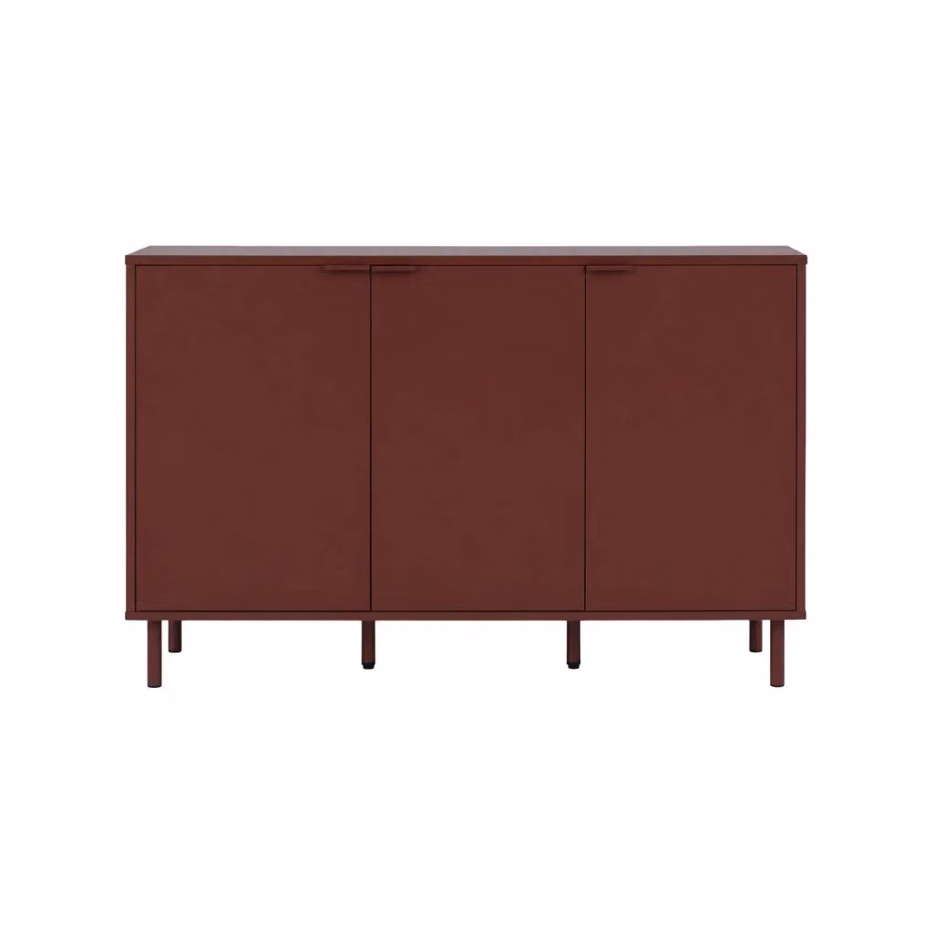 Credenza moderna SWEEEK in legno e metallo con finitura opaca, colore rosso, L: 120 cm – 2