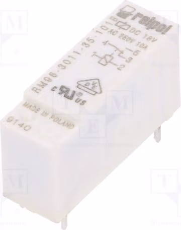 1 relè: elettromagnetico, 8A/250VAC, bobina: 18VDC, 8A, modello RM96-3011-35-1018, elettrico