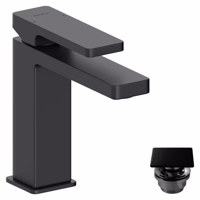 ALLUVION Miscelatore monocomando per lavabo con valvola di scarico a pulsante