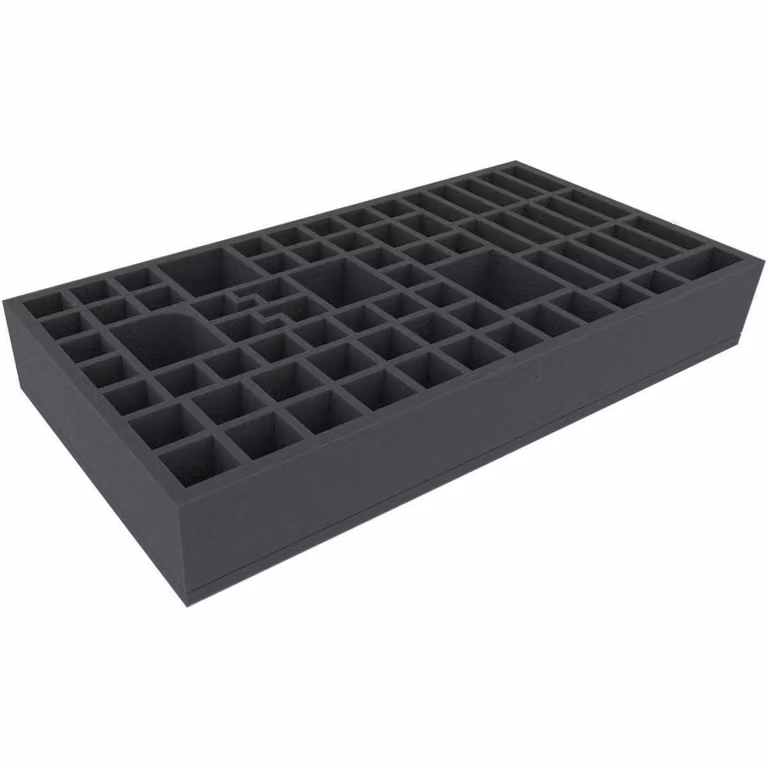 Inserto in schiuma 480x250x70 mm con 68 scomparti per giochi da tavolo