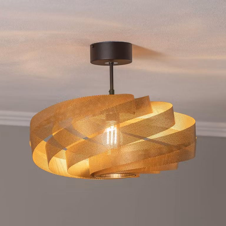 Plafoniera soffitto Vento Domiluce, dimmerabile, Ottone / Oro, Soggiorno / Sala da pranzo, Metallo, Moderno, Plafoniera