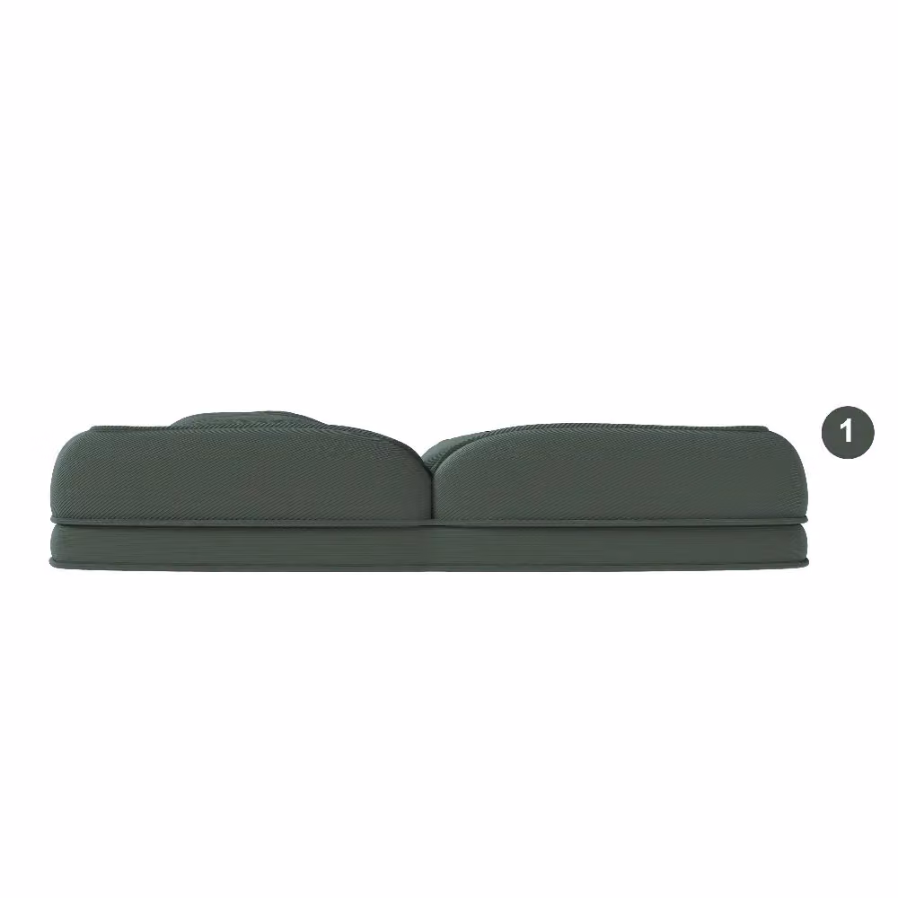 Divano Letto Ergonomico Minimal Verde con 5 Posizioni Regolabili e 2 Cuscini Salvaspazio – 2