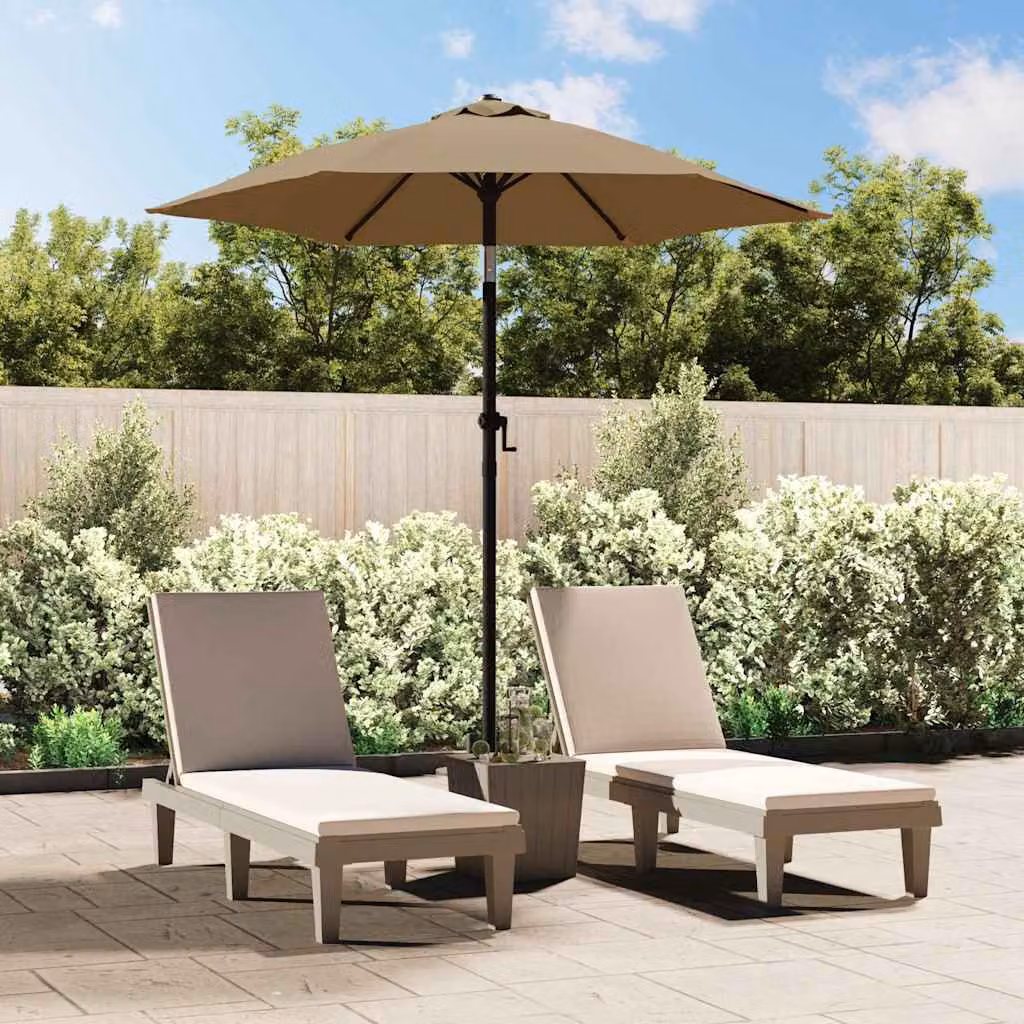 Ombrellone vidaXL in alluminio e poliestere, colore grigio, L: 200 cm, H: 224 cm
