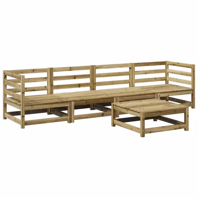 Set Divani da Giardino 5 pz | Set Salotto da Giardino in Legno Impregnato di Pino