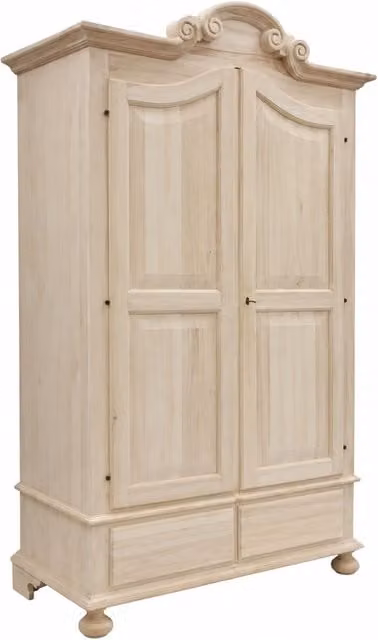 Armadio classico in legno di pioppo con 2 ante e 2 cassetti Mobili 2G L/P/H: 122 x 60 x 204 cm – 1