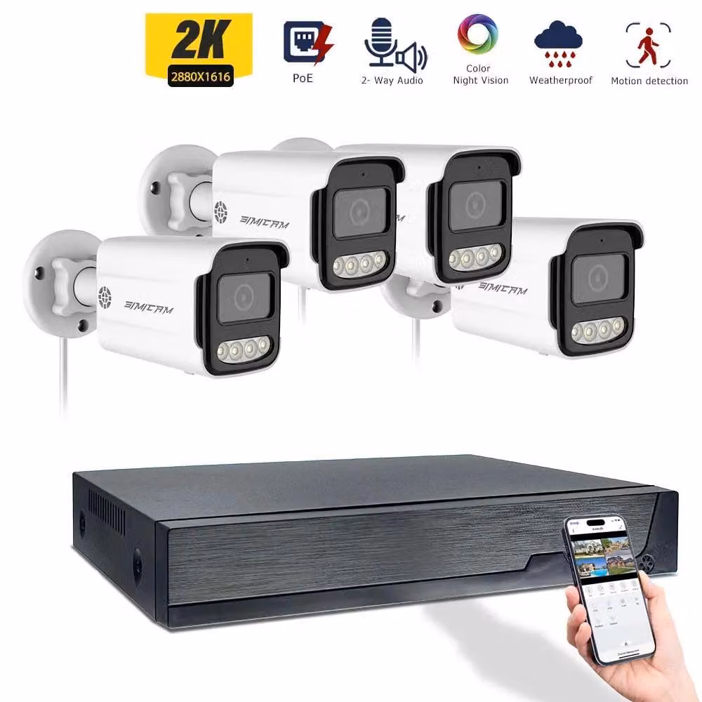 Telecamera di sicurezza - Sistema di videosorveglianza - Telecamera esterna - Telecamera IP - Telecamera CCTV - Ultra HD 5MP - Connessione PoE