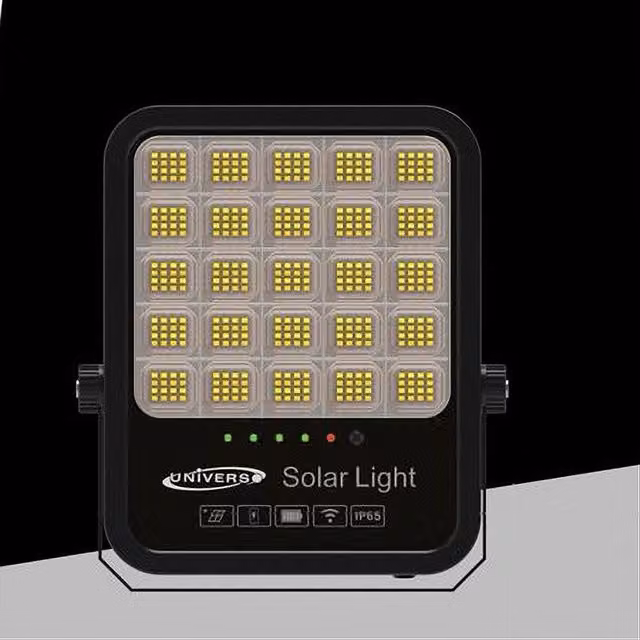 Trade Shop Faro Led Proiettore Solare 300w Ip65 Cct 3in1 Nero con Telecomando e Timer Ry-300w-3c