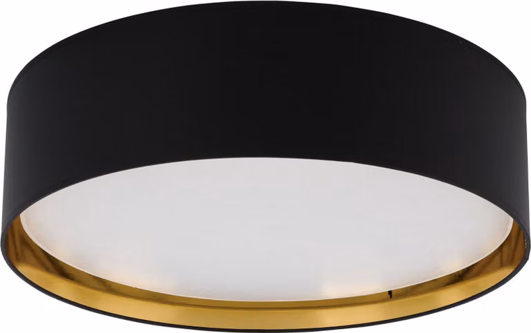 Plafone rotondo BILBAO bianco-nero-oro 4xE27x40W in tessuto, dimensioni: 17x60x60 cm, IP20, TK-Lighting