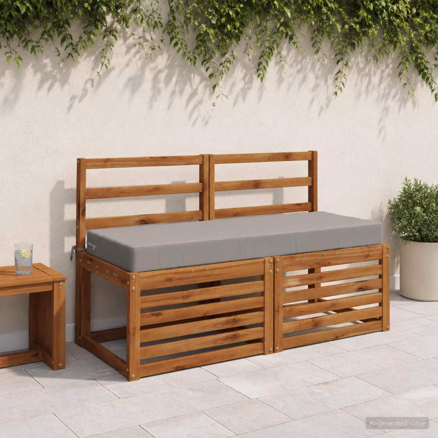 Cuscino per la seduta vidaXL SOEST in poliestere grigio con rivestimento lavabile e resistente ai raggi UV