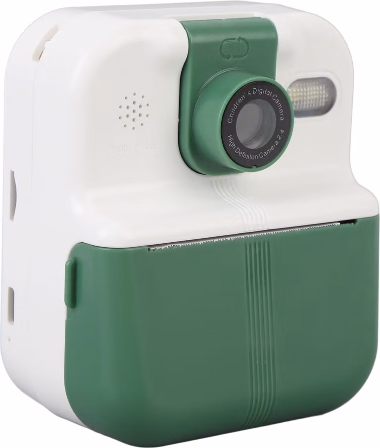 Fotocamera, stampa istantanea, 48 MP, foto, 1080P, video, schermo IPS da 2,4 pollici, portatile, batteria da 1200 mAh, supporta musica, giochi, giochi con obiettivo rotante a 180 gradi, verde chiaro