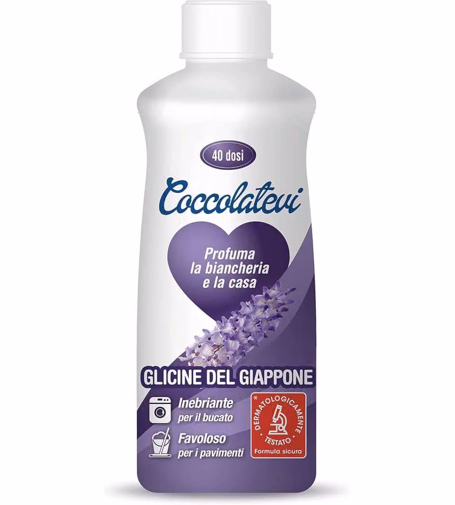 COCCOLATEVI Additivo Profumato per il Bucato al Glicine, 250 ml, per fino a 40 lavaggi, Bianco
