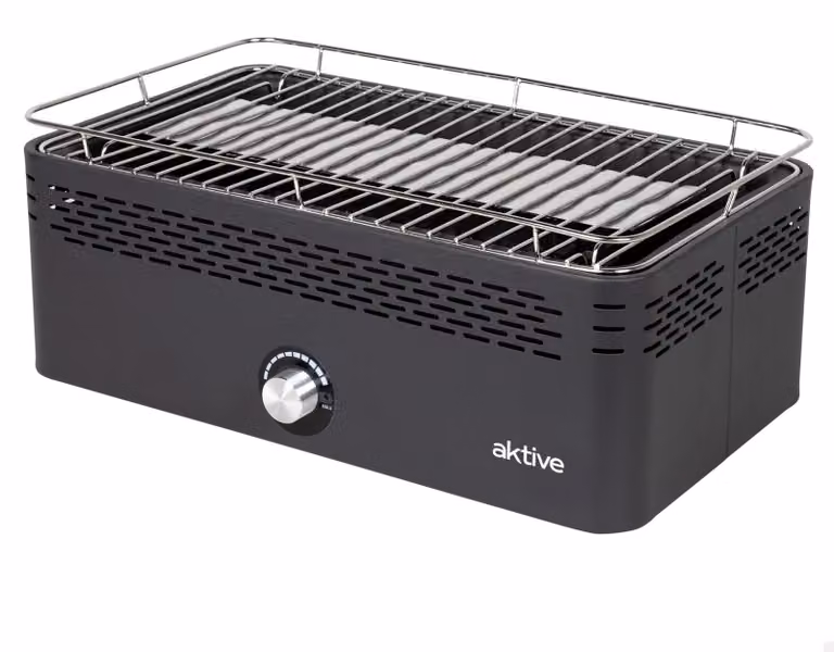 Barbecue a carbone portatile - 45x28x19 cm - Acciaio inossidabile - Compatto, ideale per balconi e terrazzi