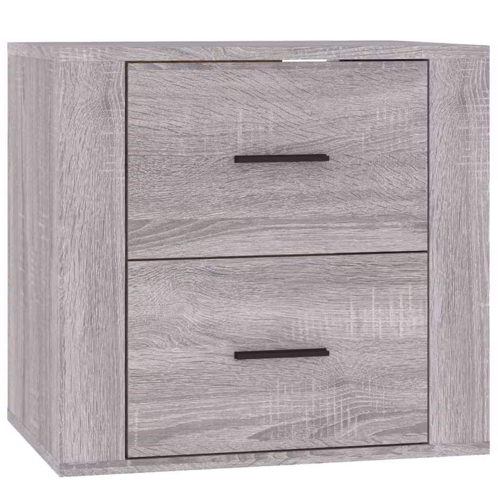 Comodino a Muro Grigio Sonoma 50x36x47 cm